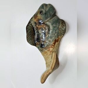 COLBY CERAMICS Ceramic Fish Wall Decor Fishtail Hook - Multicolor A+